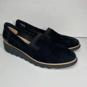 Clarks Sharron Dolly Black Slip On Comfort Loafer Women’s Sz 12